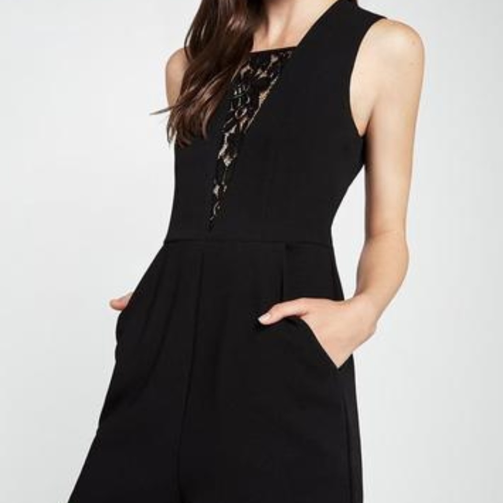 Black Romper with Lace